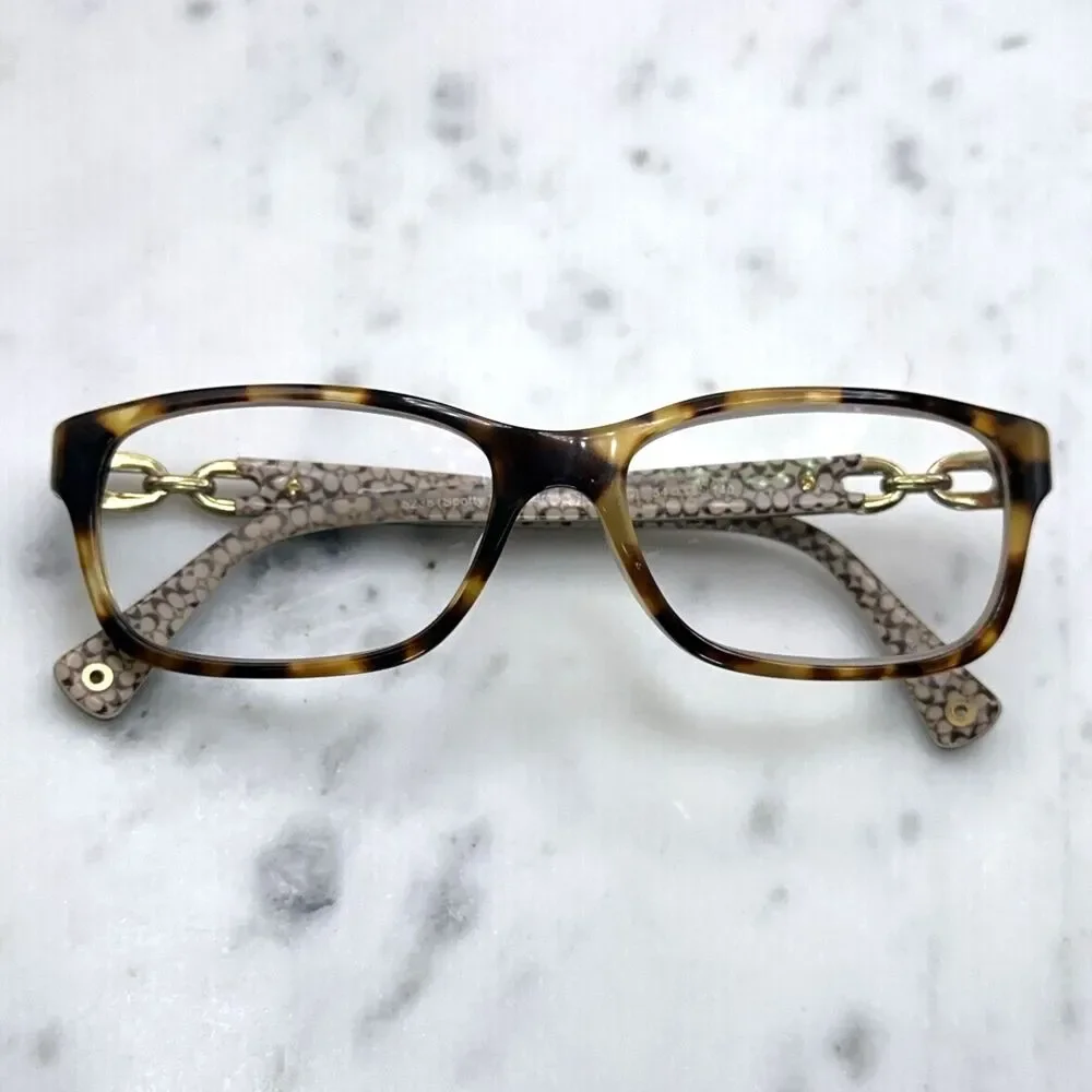 Coach HC 6052F Fannie 5238 Spotty Tortoise Brown Sand Eyeglasses Frames Only 140